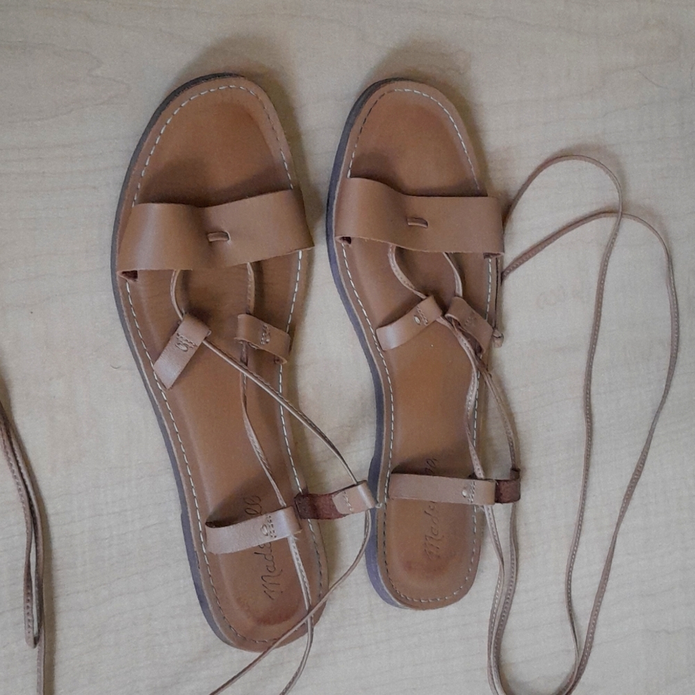 MADEWELL THE BOARDWALK Lace Up Leather Sandals Size 9.5 - Picture 11 of 16